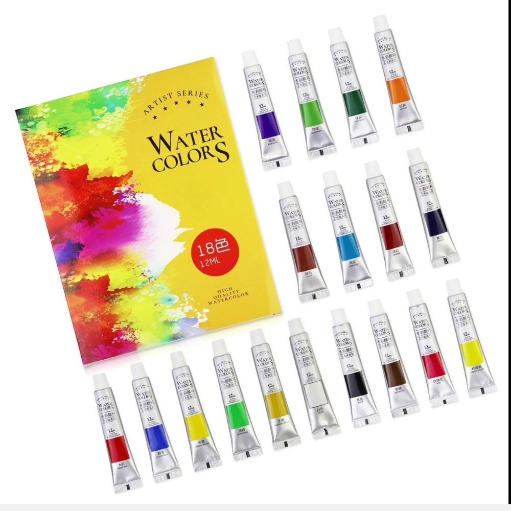 NEW Artist Watercolor Paint Set - 18 Tubes